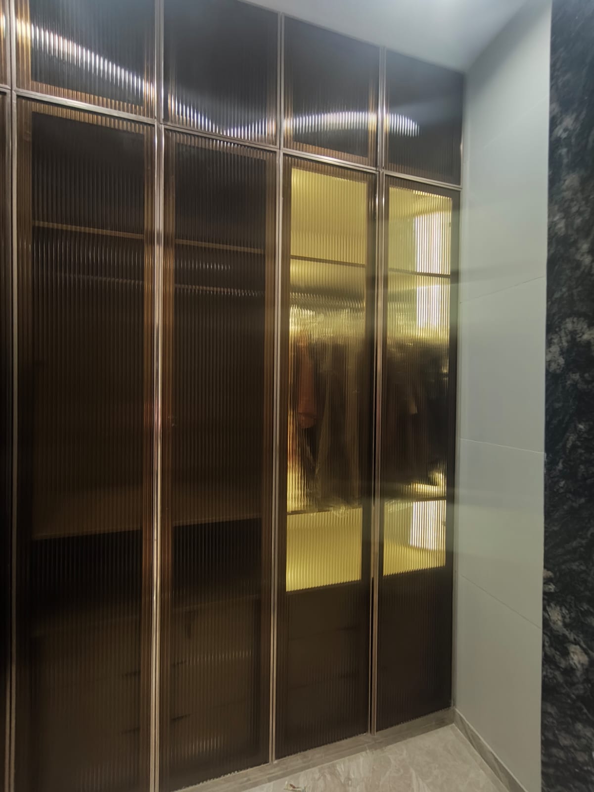 Fluted Glass Wardrobe
