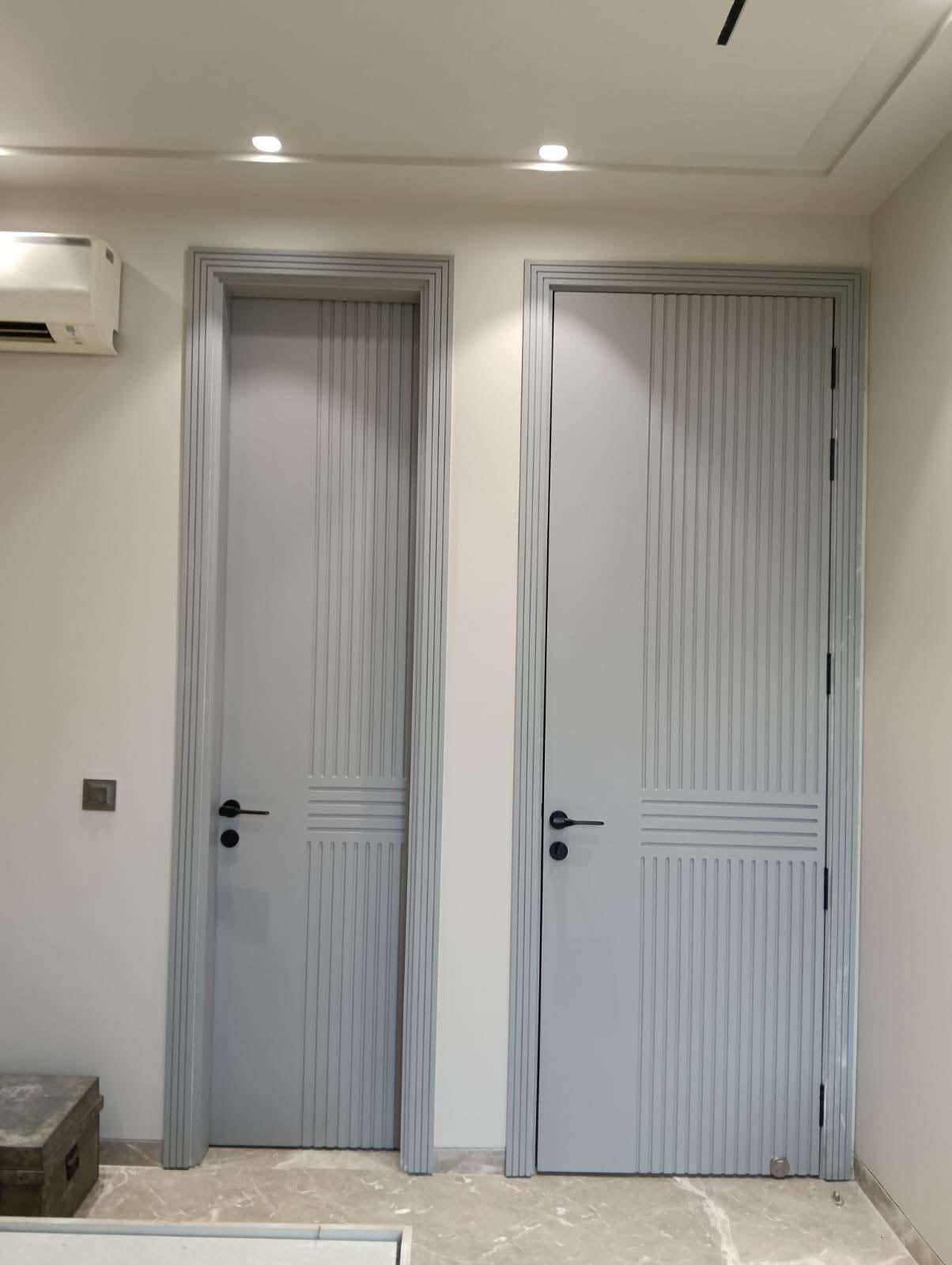Handleless Pu Shutter Wardrobe Kitchen Side Console Funiture Rattan Shutter Wardrobe Walk In Wardrobe